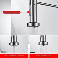 Robinet de cuisine extractible de style américain, tout en cuivre, à poser sur comptoir, avec cartouche céramique, installation monotrou, double commande chaud-froid