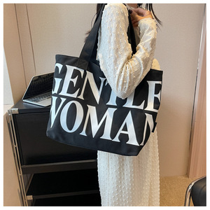 Sac fourre-tout personnalisé en toile pour femme avec logo, grand sac à main en toile unie, sacs de courses réutilisables grande capacité PLAYMAX avec bandoulière - Product Image 2