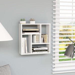 <strong>Wall</strong> <strong>Shelves</strong> Mounted Floating Shelving <strong>Unit</strong> for Bedrooms, Offices Living Rooms &amp; Kitchens <strong>White</strong> 45.1x16x45.1 cm Chipboard - Product Image 2