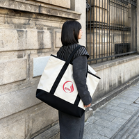 Bolso de mano de lona de algodón resistente y ecológico para compras diarias, liso, para fin de semana, ideal para pintar, venta al por mayor