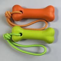 Jouet à mâcher classique et mignon en forme d'os pour chien, durable, en mousse EVA écologique, pour usage quotidien, anti-ennui, avec corde colorée et design tendance