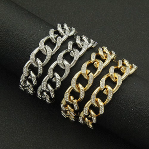 Full of Diamonds Three-dimensional <b>Cuban</b> <b>Chain</b> Necklace, Hipster Popular Cool Personality Necklace Women Tanjing Fashion - Product Image 2