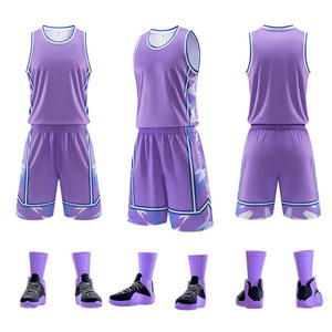 制造商高品质美国篮球套装2件空白球衣成人儿童篮球 - Product Image 3
