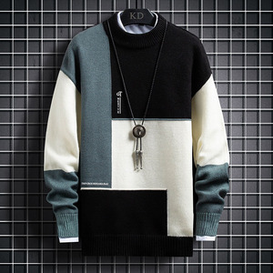 Nouveau <span class=keywords><strong>Pull</strong></span> Homme Chaud <span class=keywords><strong>Printemps</strong></span>-Automne, <span class=keywords><strong>Pull</strong></span>-over Slim Fit en Patchwork, Hauts Tricotés, <span class=keywords><strong>Pull</strong></span> <span class=keywords><strong>de</strong></span> Noël pour Homme - Product Image 3