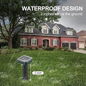 Repelente de Topos, Serpientes, Ratas y Gophers, Energía Solar, Ultrasónico, Impermeable, Plástico, Muebles de Exterior de Diseño Moderno para Jardín y Césped - Product Image 2