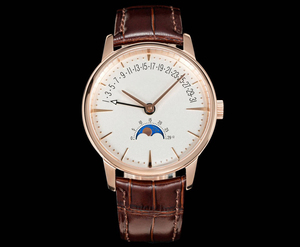 Reloj de Lujo Ligero y Moderno de Alta Calidad con Correa de Cuero Genuino Marrón, Reloj de Acero Inoxidable Unisex para Negocios y Viajes - Product Image 1