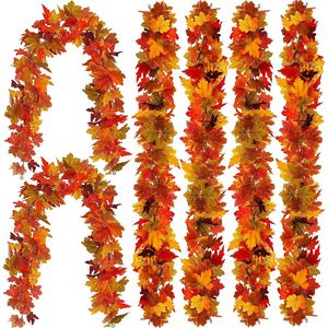 Nueva Decoración Negra de Halloween para el Hogar, Guirnalda de Hojas de Arce Artificial para Interiores, Adorno de Enredadera - Product Image 5