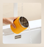 Boîte à lunch élégante en acier inoxydable à double paroi, étanche, avec couvercle et cuillère pliable pour les employés de bureau et les voyages