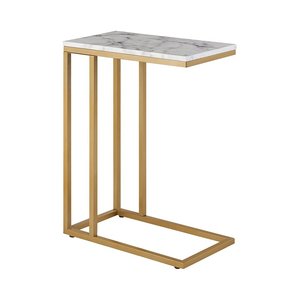 Rectangle High Quality Faux <strong>Marble</strong> <strong>Top</strong> <strong>Side</strong> Coffee <strong>Table</strong> C <strong>Table</strong> <strong>With</strong> Gold Metal Frame - Product Image 4