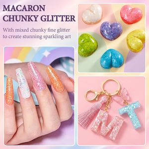 Paillettes holographiques en forme de macaron, de tailles variées, non toxiques, pour résine époxy, nail art, artisanat, décoration DIY, flocons de paillettes - Product Image 6