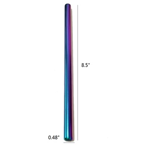 Ống Hút Boba Kim Loại 8.5 "X 12Mm Ống Hút Sinh Tố Bằng Thép Không Gỉ Cực Rộng Ống Hút Tái Sử Dụng Cho Trà Bong Bóng/Sữa Lắc - Product Image 4