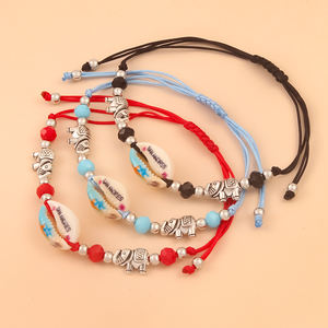 Bracelet personnalisé avec nom en lettres, coquillage, San Andres Aruba Hawaï, fait main, coloré, avec cordon en cristal, réglable, ensemble de bijoux cadeau - Product Image 5