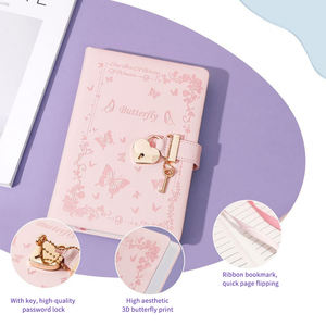 Diario con Cierre y Llave, Apto para Niñas y <span class=keywords><strong>Adolescentes</strong></span>, Etiquetas <span class=keywords><strong>de</strong></span> Satén, Bolsillo Lateral Resistente, Cuadernos Ejecutivos <span class=keywords><strong>de</strong></span> Tapa Dura - Product Image 5