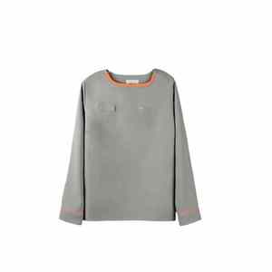 Chemise <span class=keywords><strong>de</strong></span> <span class=keywords><strong>travail</strong></span> pour <span class=keywords><strong>homme</strong></span> à séchage rapide, design double couche, logo brodé exquis, orange et gris, patchwork bicolore, manches longues - Product Image 2