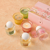 Nouvelle boîte cadeau de bougie parfumée à la cire de soja géométrique et diffuseur de roseaux pour la décoration intérieure de la maison, la voiture et l'intérieur