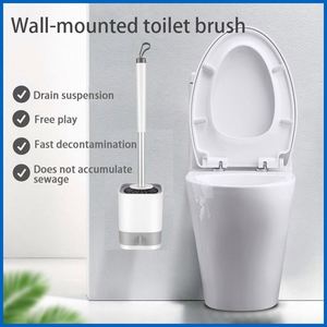 New TPR Silicone Suspension Toilet Brush Set for Bathroom Cleaning Wall-mounted Toilet Brush With Holder Set - Product Image 2
