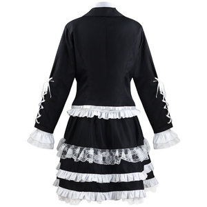 Costume de cosplay Danganronpa Serethia Rodenbeck, robe noire et blanche avec cravate rouge, tenue de jeu de rôle anime - Product Image 3
