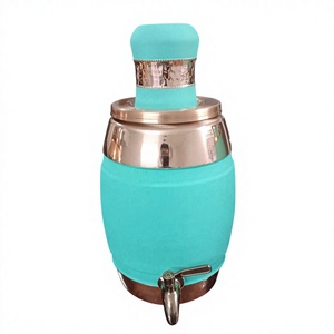 Turquoise Gold Plated Water <b>Dispenser</b> with <b>Tap</b> Modern Luxury Metal Beverage Server - Product Image 1
