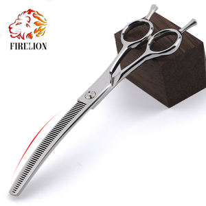 FIRELION 7.5 pollici 440C acciaio Pet Groomer forbici curve forbici diradamento per cane - Product Image 1