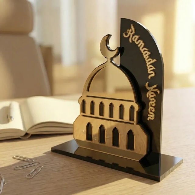 Acryilc Ramadan Kareem Table Decor Mosque Design Islamic Home Decor Centerpiece for Iftar Table Eid Mubarak