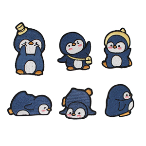 YONGZHU OEM <span class=keywords><strong>Patch</strong></span> Ricamate Personalizzate con Logo, Pinguino e Cartoni Animati Colorati, Cuciture Dettagliate per Marchi di Moda - Product Image 2