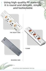 Nouvelle série PRIMA 2024, 4 ports USB, charge rapide, rallonge de 2 m, interrupteur de surcharge, protection contre les surtensions 13A, multiprise - Product Image 2