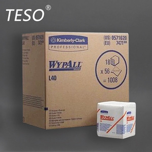 Chiffons de nettoyage industriels Kimberly-Clark Wypall L40, 18x56 feuilles par boîte, chiffons jetables pour usage sanitaire - Product Image 1