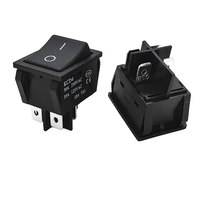 Interrupteur à bascule auto-bloquant double fente 30A 250VAC à courant élevé KCD4 4 broches 2 positions noir argent micro-interrupteurs d'alimentation