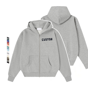 Sudaderas con Capucha Casuales de Algodón para Hombre, Talla Grande, Cierre Completo, con Logotipo Estampado, Sudadera con Capucha Lisa para Hombre, Bordado, Diseño Estampado - Product Image 1