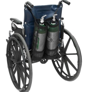 Medical Oxygen Cylinder Hanging Bag with Wheels <b>Double</b> Bottle <b>Storage</b> for Wheelchair for Rehabilitation Therapy Supplies - Product Image 2