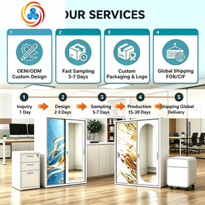 Muebles de Dormitorio Modernos de Acero, Armarios de Almacenamiento Metálicos Impresos de Alta Calidad Personalizados, Armarios de Hierro con Espejo para Uso Hospitalario - Product Image 6