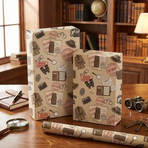 Rollo de papel de regalo Liobelon Vintage Detective & Spy, 17 pulgadas x 16.4 pies - Product Image 4