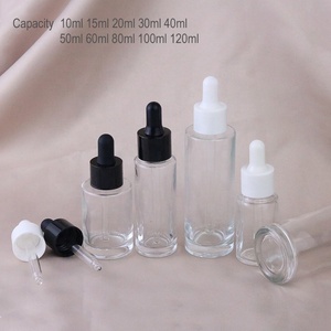 Flacon en verre transparent pour sérum, 1 oz, 30 ml, 50 ml, 60 ml, 100 ml, flacon compte-<span class=keywords><strong>gouttes</strong></span> rond en verre transparent, luxe - Product Image 2