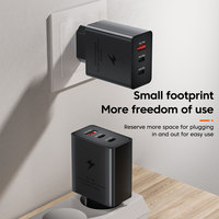 Chargeur Type C de qualité supérieure 65W, charge ultra rapide, adaptateur secteur USB C 3 ports pour Samsung S23 S22 S21 Note10 Ultra 65W Max