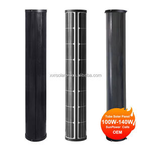 Высокоэффективная стеклянная цилиндрическая солнечная панель 100 Вт с технологией N-TYPE HJT для солнечного садового освещения, простая установка - Product Image 1