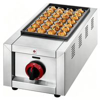 Machine professionnelle à gaufres aux œufs antiadhésives à gaz, trois plaques, contrôle indépendant de la température, machine à takoyaki