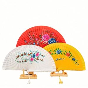 Abanico Plegable de Madera, Material de Papel de Bambú con Patrón Musical Pintado para Decoración del Hogar, Regalo Empresarial de Año Nuevo Chino - Product Image 4