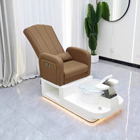 Nouvelle Arrivée - Fauteuil de Pédicure Électrique Réglable Multifonctionnel avec Système de Massage et Jet Sans Tuyau, en Cuir, pour Soins des Pieds et Esthétique