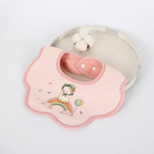 Precioso Babero <span class=keywords><strong>de</strong></span> Muselina Giratorio para Bebé Recién Nacido, Tipo Pétalo, para Hombro y Pecho, Paño para Babas y Eructos, Ajustable, Súper Suave y Absorbente - Product Image 1