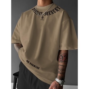 Camiseta Extra Grande para Hombre con Estampado de Letras, Transpirable, Tallas Grandes SMLXLXXLXXXLXXXXL - Product Image 1