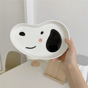 Articles <span class=keywords><strong>de</strong></span> table en céramique, en forme <span class=keywords><strong>de</strong></span> tête <span class=keywords><strong>de</strong></span> chien <span class=keywords><strong>de</strong></span> dessin animé, assiettes à dîner pour enfants, assiettes pour fête à la maison, utilisé - Product Image 2