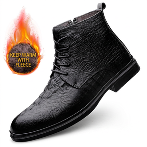 Bottes en cuir élégantes pour hommes de bonne qualité, bottes à bout pointu tendance, grandes tailles, bottes à la cheville pour hommes - Product Image 4