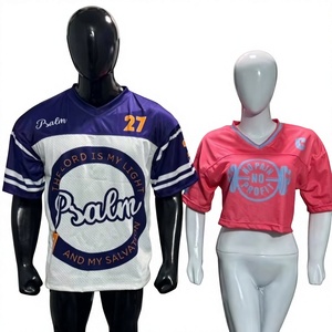 Maillot de football unisexe à col en V en jersey respirant à manches courtes avec impression par sublimation, coupe courte et ample, personnalisable pour adulte - Product Image 1