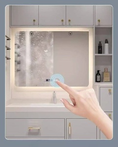 Customized minimalist style rock slab seamless integrated basin intelligent defogging <b>lighting</b> <b>mirror</b> bathroom cabinet - Product Image 6