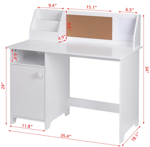 Scrivania per <span class=keywords><strong>Bambini</strong></span> con Spazio di Archiviazione, Tavolo da Studio in Legno per Studenti con Postazione di Lavoro per Computer - Product Image 2