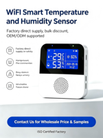 Capteur d'environnement WiFi d'intérieur Tuya Smart, thermomètre numérique sans fil, hygromètre, précision 2% RH, rapide