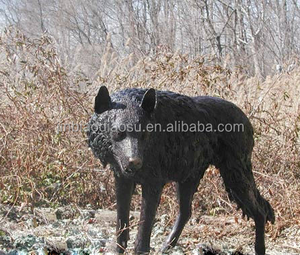 Đúc đồng kim loại động vật satues cuộc sống ngoài trời Kích thước Sói điêu khắc cho grassplot - Product Image 2