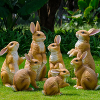 Statue d'animal de lapin en fibre de verre, décor moderne populaire à vendre