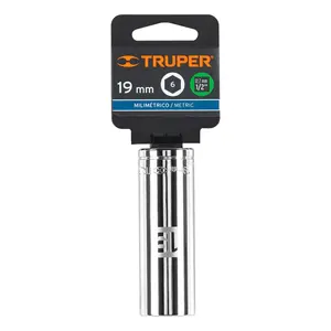 BOX 6 Douille longue 19 mm, 6 points, entraînement 1/2 po, TRUPER - Product Image 4
