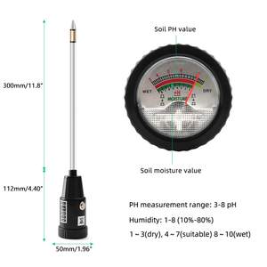 2 in 1 포인터 토양 수분 시험기 3-8pH 토양 <span class=keywords><strong>PH</strong></span> 미터 식물에 대한 금속 긴 프로브가있는 습도 분석기 정원 측정 도구 - Product Image 2